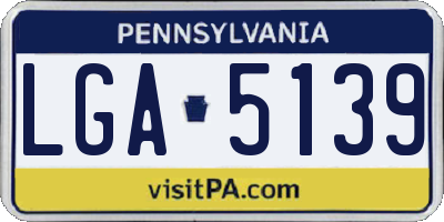 PA license plate LGA5139