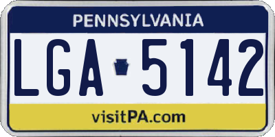 PA license plate LGA5142