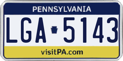 PA license plate LGA5143