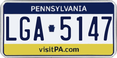PA license plate LGA5147