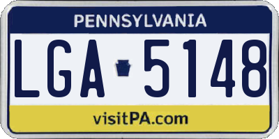 PA license plate LGA5148