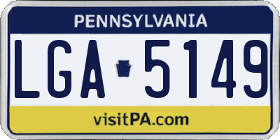 PA license plate LGA5149