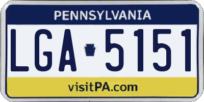 PA license plate LGA5151