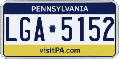 PA license plate LGA5152