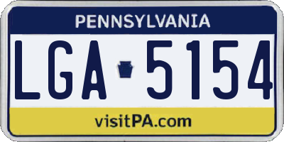 PA license plate LGA5154