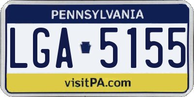 PA license plate LGA5155