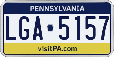 PA license plate LGA5157