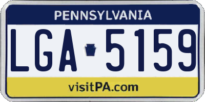 PA license plate LGA5159