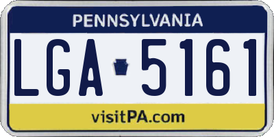 PA license plate LGA5161