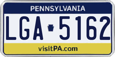 PA license plate LGA5162