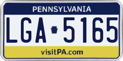 PA license plate LGA5165