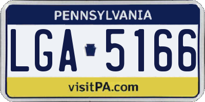 PA license plate LGA5166
