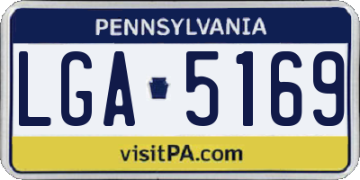 PA license plate LGA5169