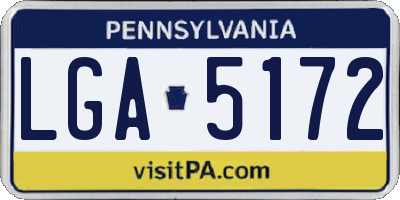 PA license plate LGA5172