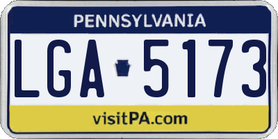 PA license plate LGA5173