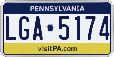 PA license plate LGA5174