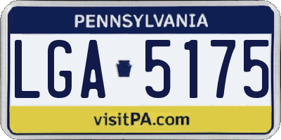 PA license plate LGA5175