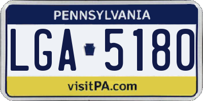 PA license plate LGA5180