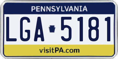 PA license plate LGA5181