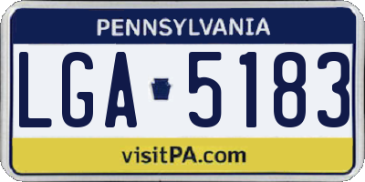 PA license plate LGA5183