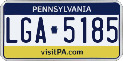 PA license plate LGA5185