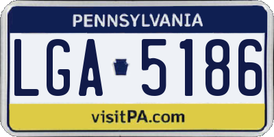 PA license plate LGA5186