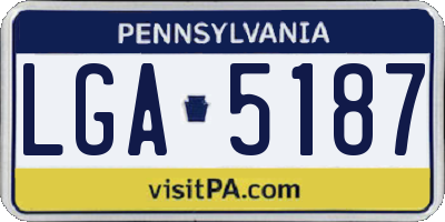 PA license plate LGA5187