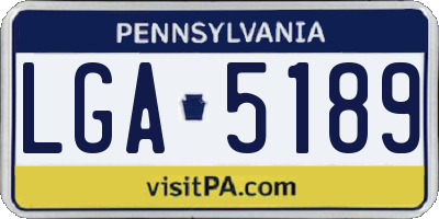 PA license plate LGA5189