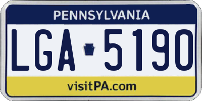 PA license plate LGA5190