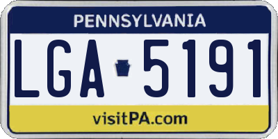PA license plate LGA5191