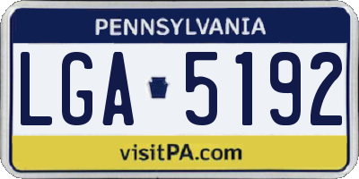 PA license plate LGA5192