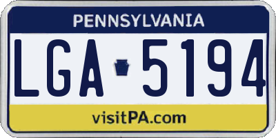 PA license plate LGA5194