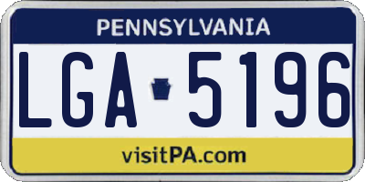 PA license plate LGA5196