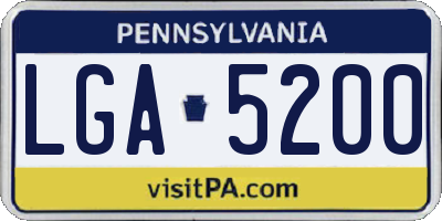 PA license plate LGA5200
