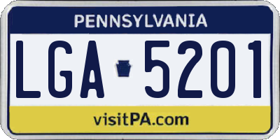 PA license plate LGA5201