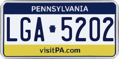 PA license plate LGA5202