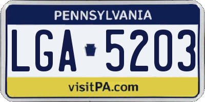 PA license plate LGA5203