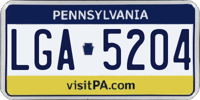 PA license plate LGA5204