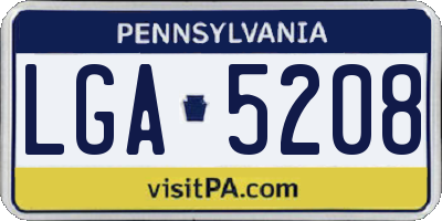 PA license plate LGA5208