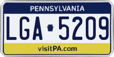 PA license plate LGA5209