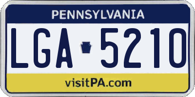 PA license plate LGA5210