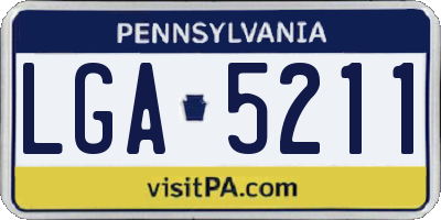 PA license plate LGA5211