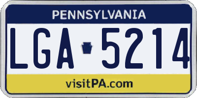 PA license plate LGA5214