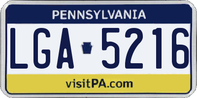 PA license plate LGA5216