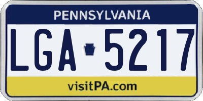 PA license plate LGA5217