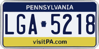 PA license plate LGA5218