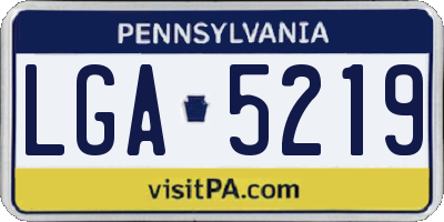 PA license plate LGA5219