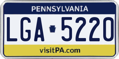 PA license plate LGA5220