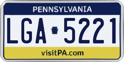 PA license plate LGA5221