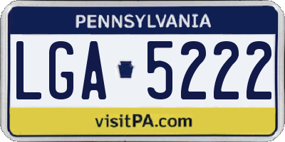 PA license plate LGA5222